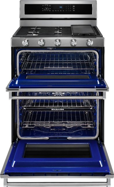 KitchenAid - 6.7 Cu. Ft. Self-Cleaning Freestanding Double Oven Electric Convection Range