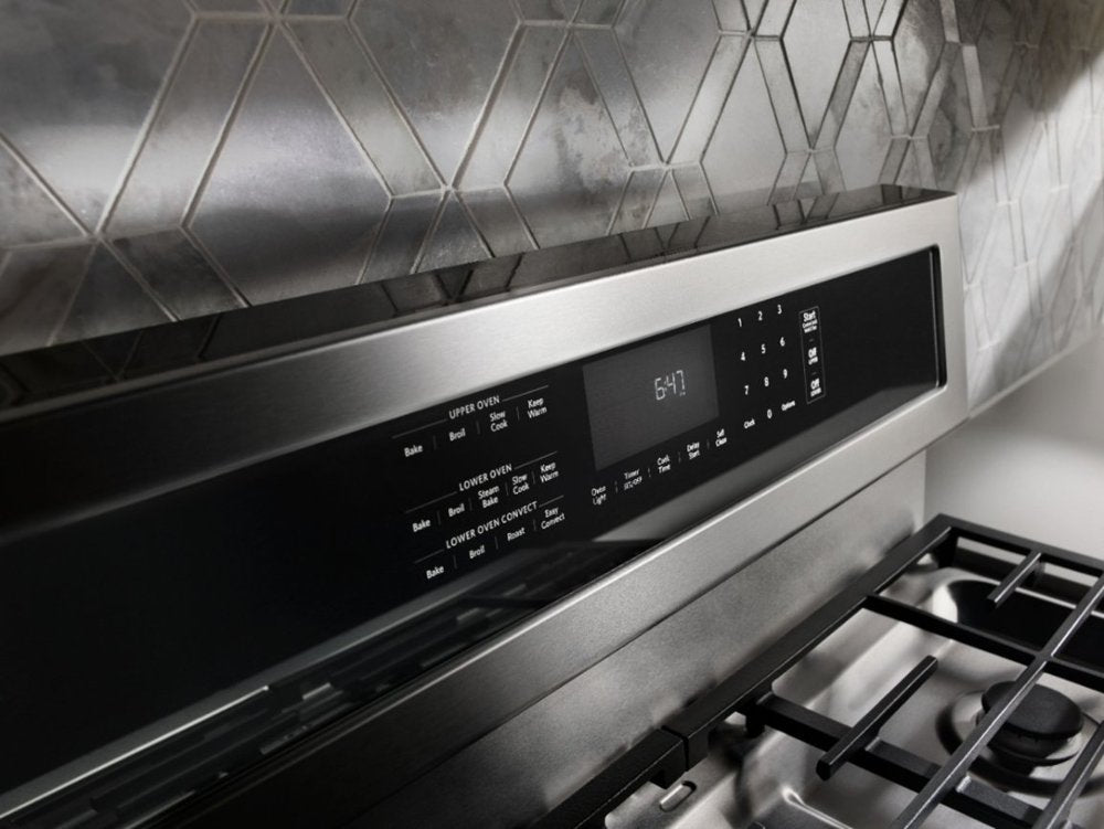 KitchenAid - 6.7 Cu. Ft. Self-Cleaning Freestanding Double Oven Electric Convection Range