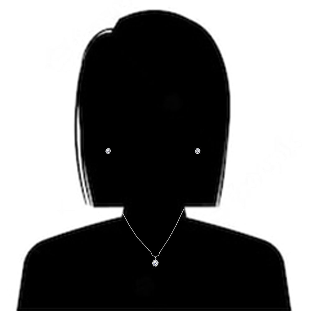 18K White Gold Created Diamond CZ Round 2 Carat Oval Necklace Plated 18 inch