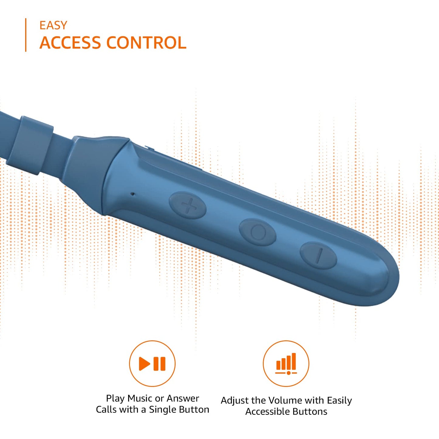 Copy of Amazon Basics Bluetooth 5.0 Neckband with Up to 30 Hours Playtime, Magnetic Earbuds, Voice Assistant, Dual Pairing and IPX6 Rated, Blue