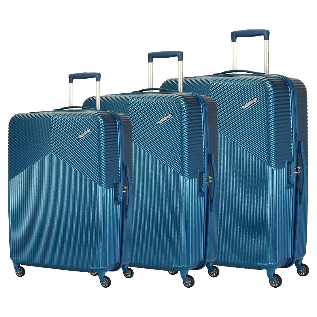 American Tourister Georgia Polycarbonate Moonlight Blue Hardsided Luggage Set (FS3 (0) 21 004)