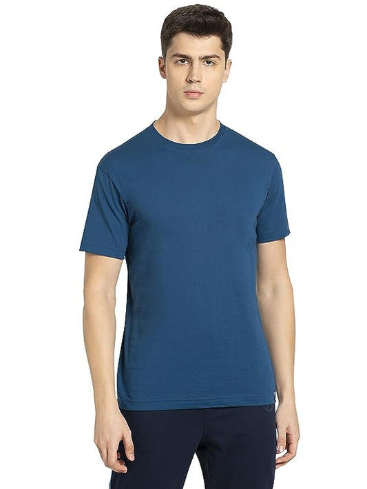 Men's Super Combed Cotton Rich Solid Round Neck Half Sleeve T-Shirt
