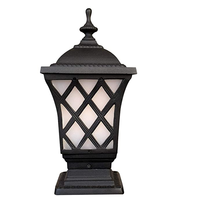 AAANTIKLYTS Cast Aluminium Designer Unbreakable Acrylic Sheet Exterior Waterproof Outdoor Gate Light (Black)