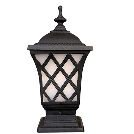 AAANTIKLYTS Cast Aluminium Designer Unbreakable Acrylic Sheet Exterior Waterproof Outdoor Gate Light (Black)