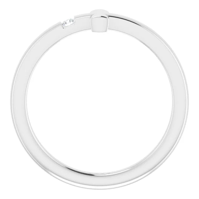 Sterling Silver .015 CTW Natural Diamond Youth Sideways Cross Ring