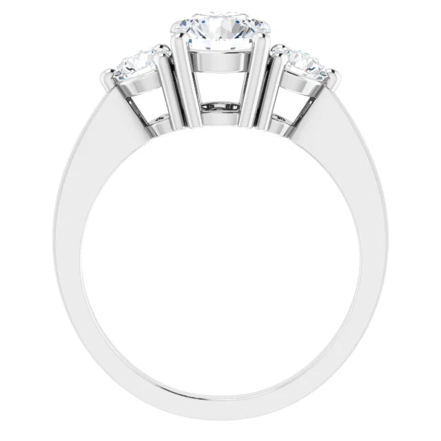 Sterling Silver Sterling Silver Imitation White Cubic Zirconia Three-Stone Ring