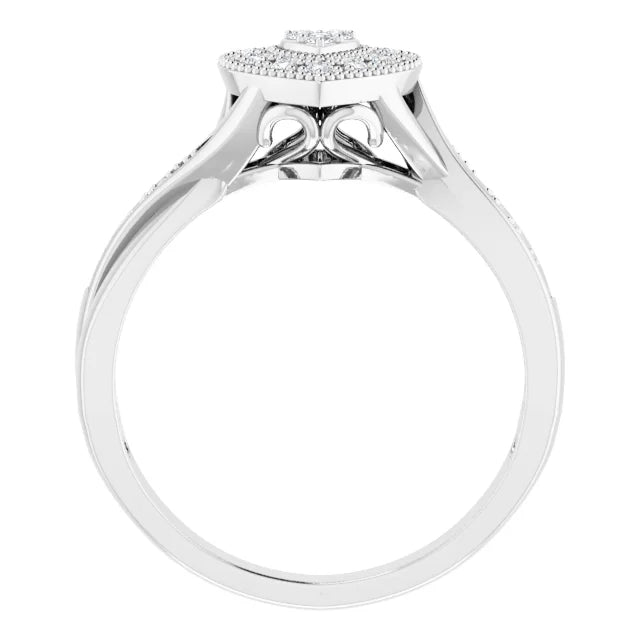 Sterling Silver Imitation White Cubic Zirconia Criss Cross Heart Ring