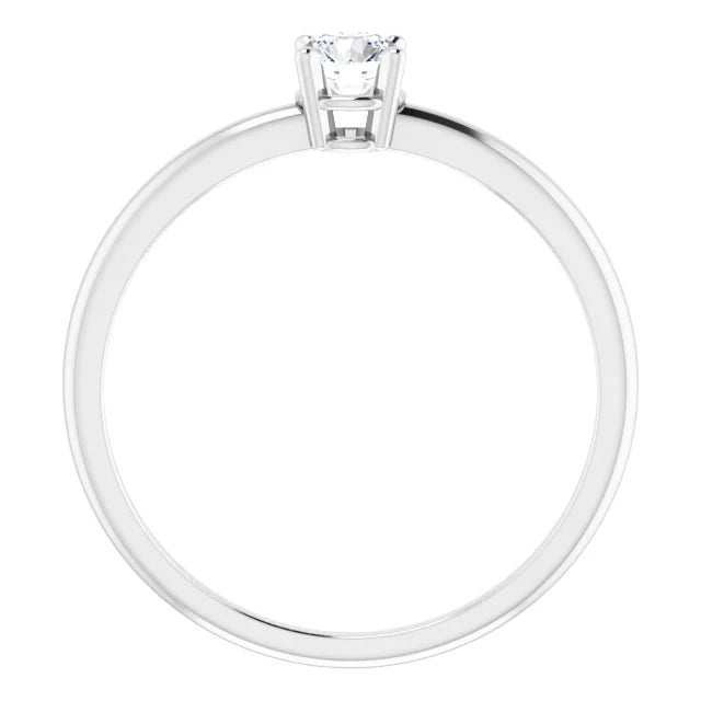 Sterling Silver 4 mm Natural White Sapphire Ring