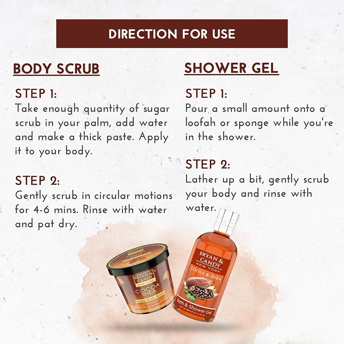 Bryan & Candy New York Cocoa Shea Bath Tub Kit Diwali Gift Set For Women And Men, Complete Home Spa Experience (Shower Gel, Hand & Body Lotion, Sugar Scrub, Body Polish)