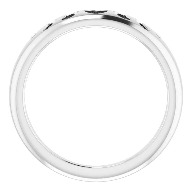 Sterling Silver .015 CTW Diamond Moon Phase Ring