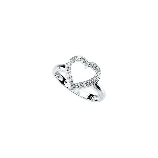 Sterling Silver Cubic Zirconia Heart Ring