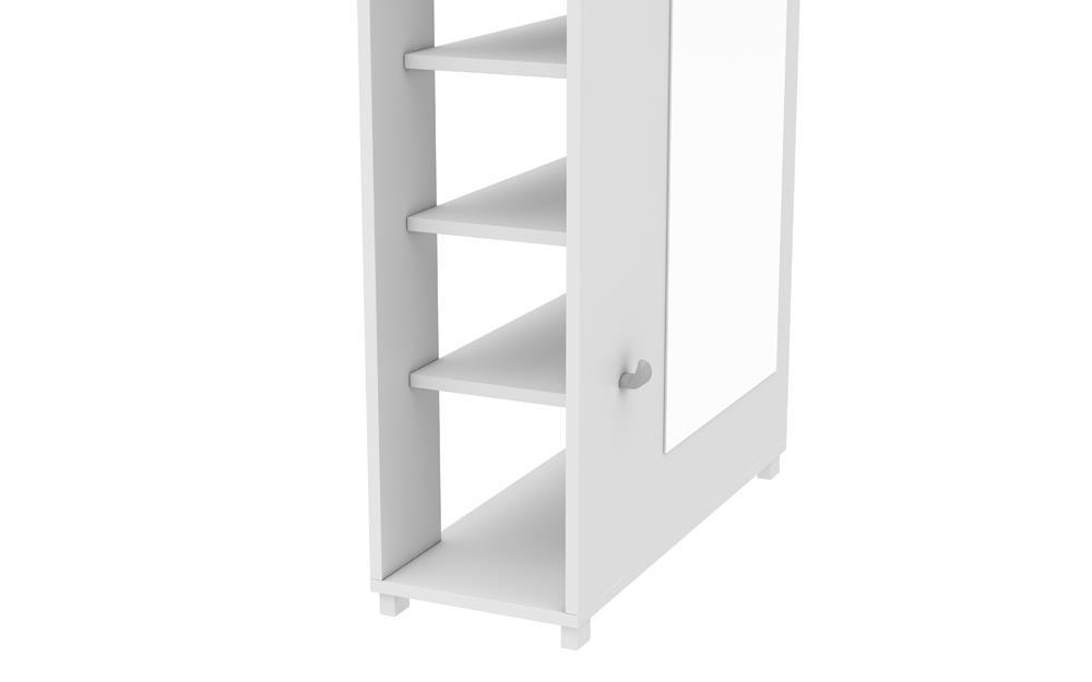Accentuations by Manhattan Comfort Valencia 1.0 - 10 Shelf with 3 Hooks and Full Length Mirror Shoe Closet