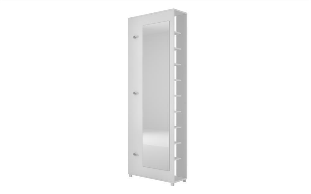 Accentuations by Manhattan Comfort Valencia 1.0 - 10 Shelf with 3 Hooks and Full Length Mirror Shoe Closet