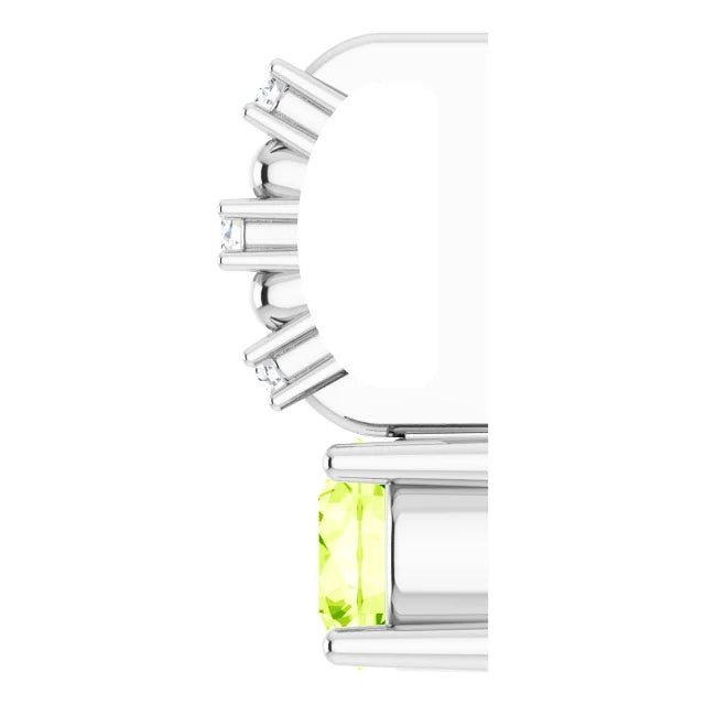 Sterling Silver Imitation Peridot & .01 CTW Natural Diamond Charm/Pendant