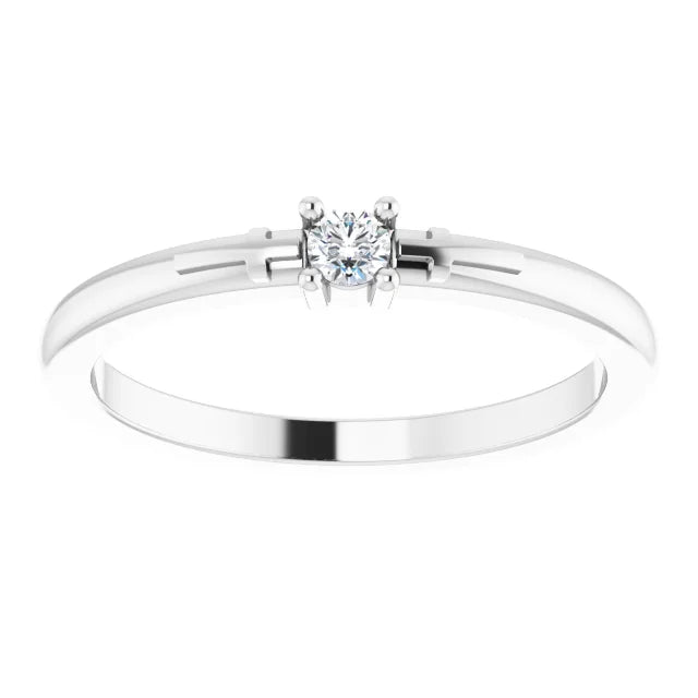Sterling Silver .06 CT Natural Diamond Cross Promise Ring