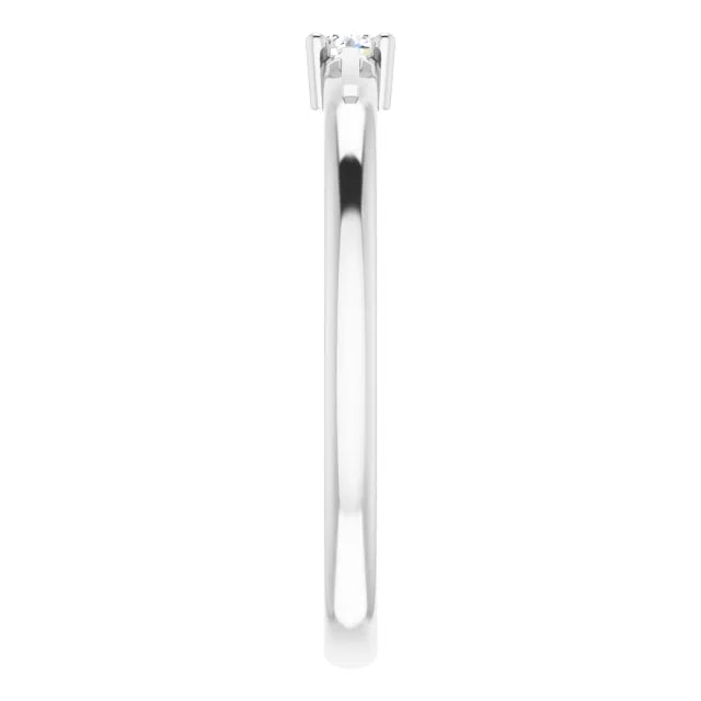 Sterling Silver .06 CT Natural Diamond Cross Promise Ring