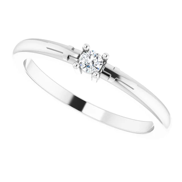 Sterling Silver .06 CT Natural Diamond Cross Promise Ring