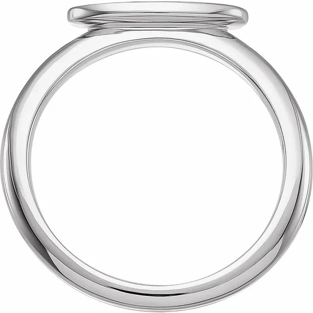 Sterling Silver Oval Signet Ring