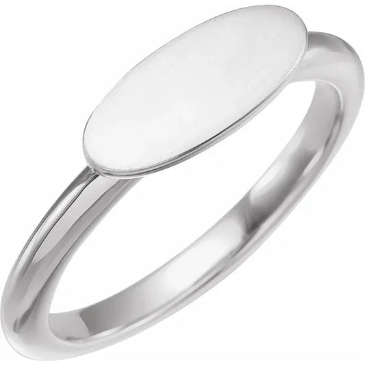Sterling Silver Oval Signet Ring