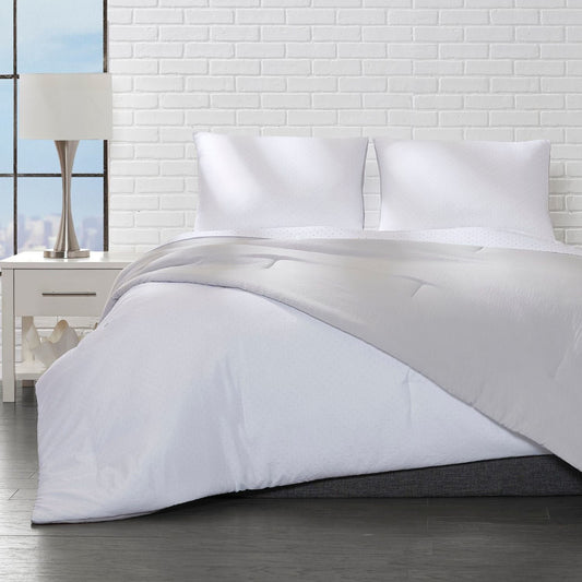 E. Jay Bedding Co  Reversible Microfiber Polka Dot Comforter set - Silver