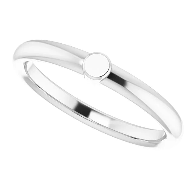 Sterling Silver 1-Circle Engravable Family Ring