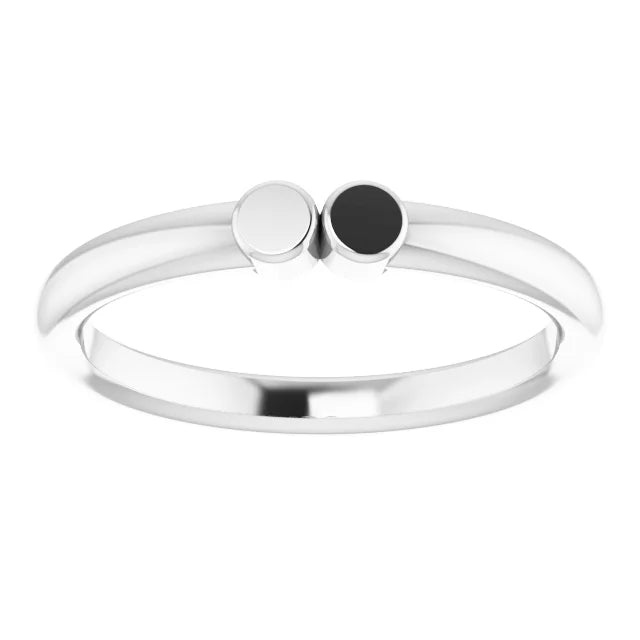 Sterling Silver 2-Circle Engravable Family Ring