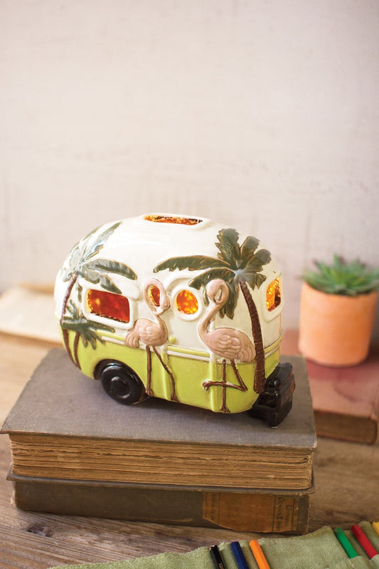 Kalalou Ceramic Flamingo Camper Night Light - Set of 23