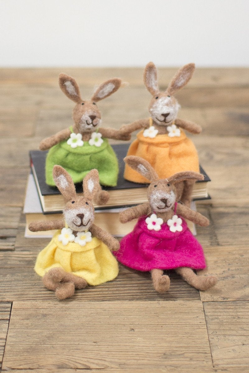 Kalalou Felt Rabbits - Set Of 4