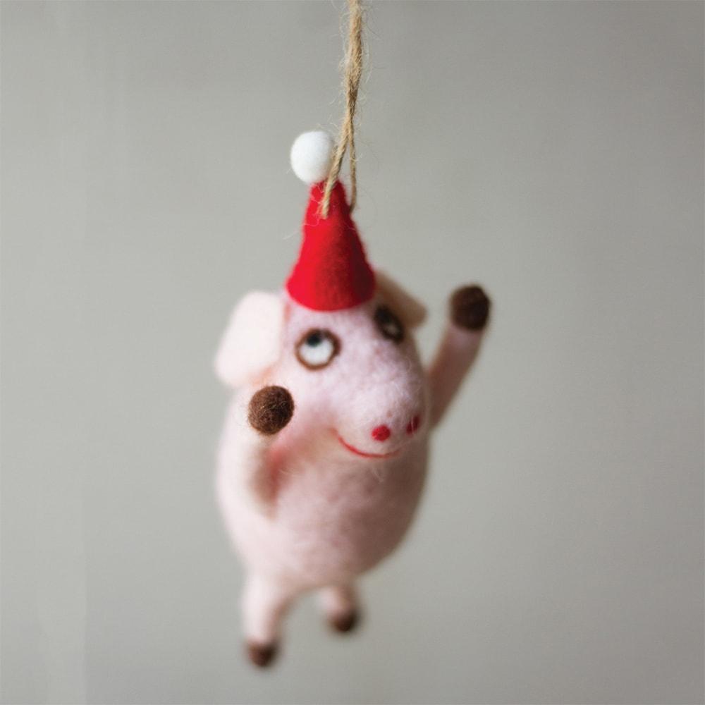 Kalalou Felt Flying Pig Ornament - Set of 42