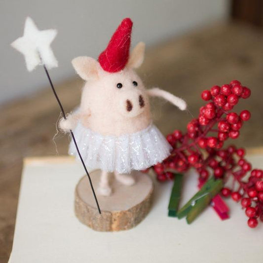 Kalalou Felt Pig Ballerina - Set of 42