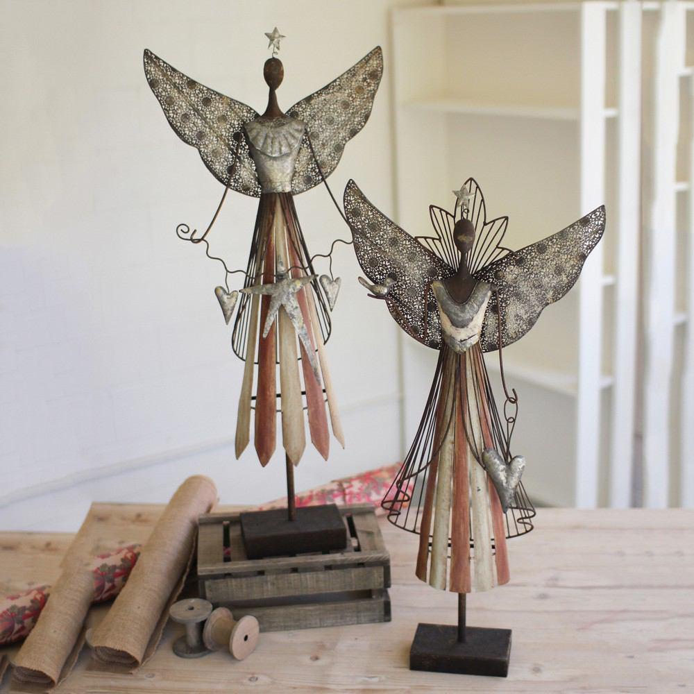 Kalalou Galvanized Angels - Set of 21