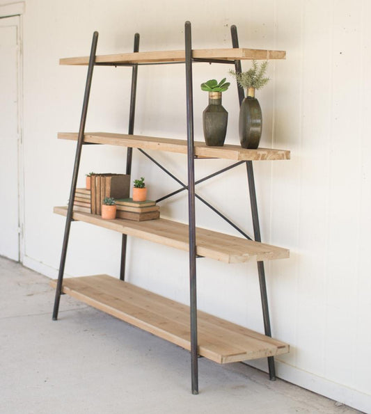 Kalalou Four Tiered Wood And Metal Display Shelf1
