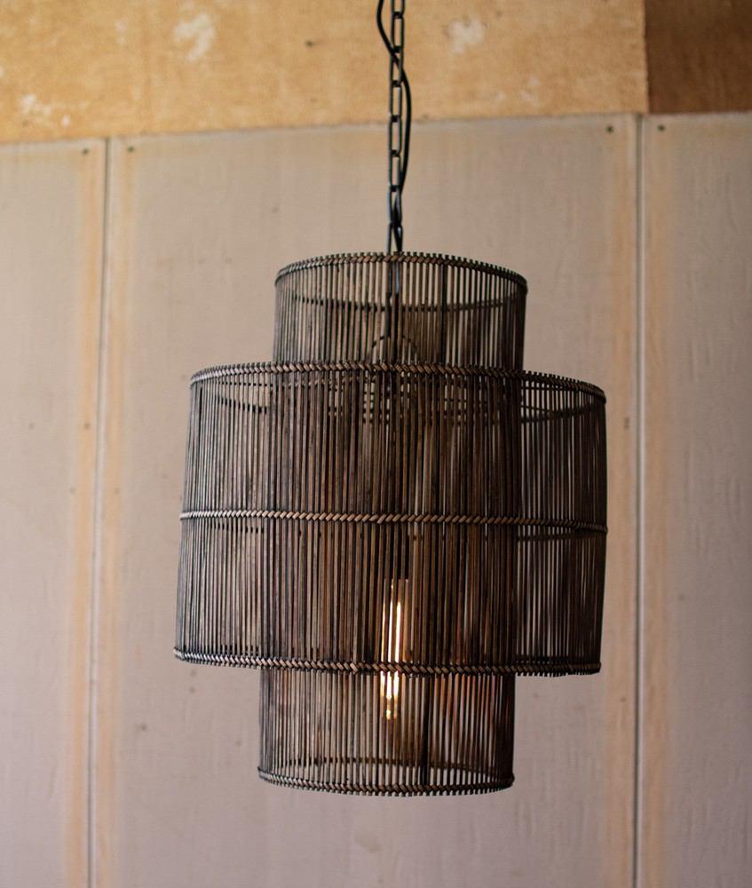 Kalalou Double Barrel Pendant Light