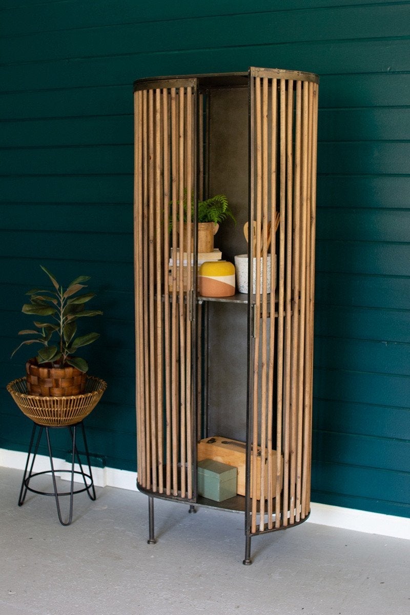 Kalalou Fir And Metal Two Door Cabinet2