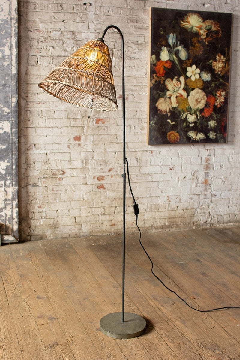 Kalalou Floor Lamp With Rattan Shade1