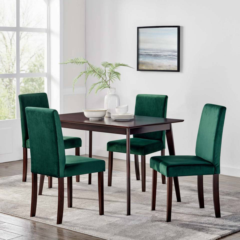 Modway Prosper 5 Piece Upholstered Velvet Dining Set | Dining Sets | Modishstore