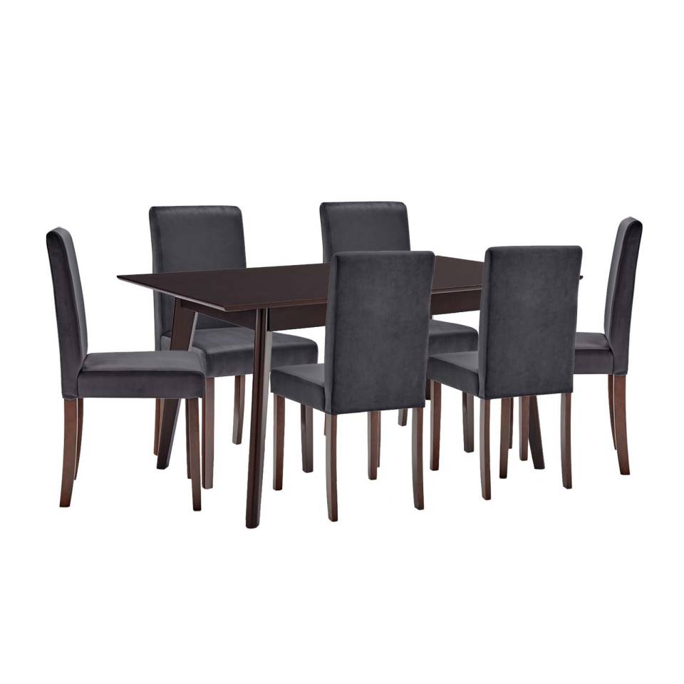 Modway Prosper 7 Piece Upholstered Velvet Dining Set | Dining Sets | Modishstore-10