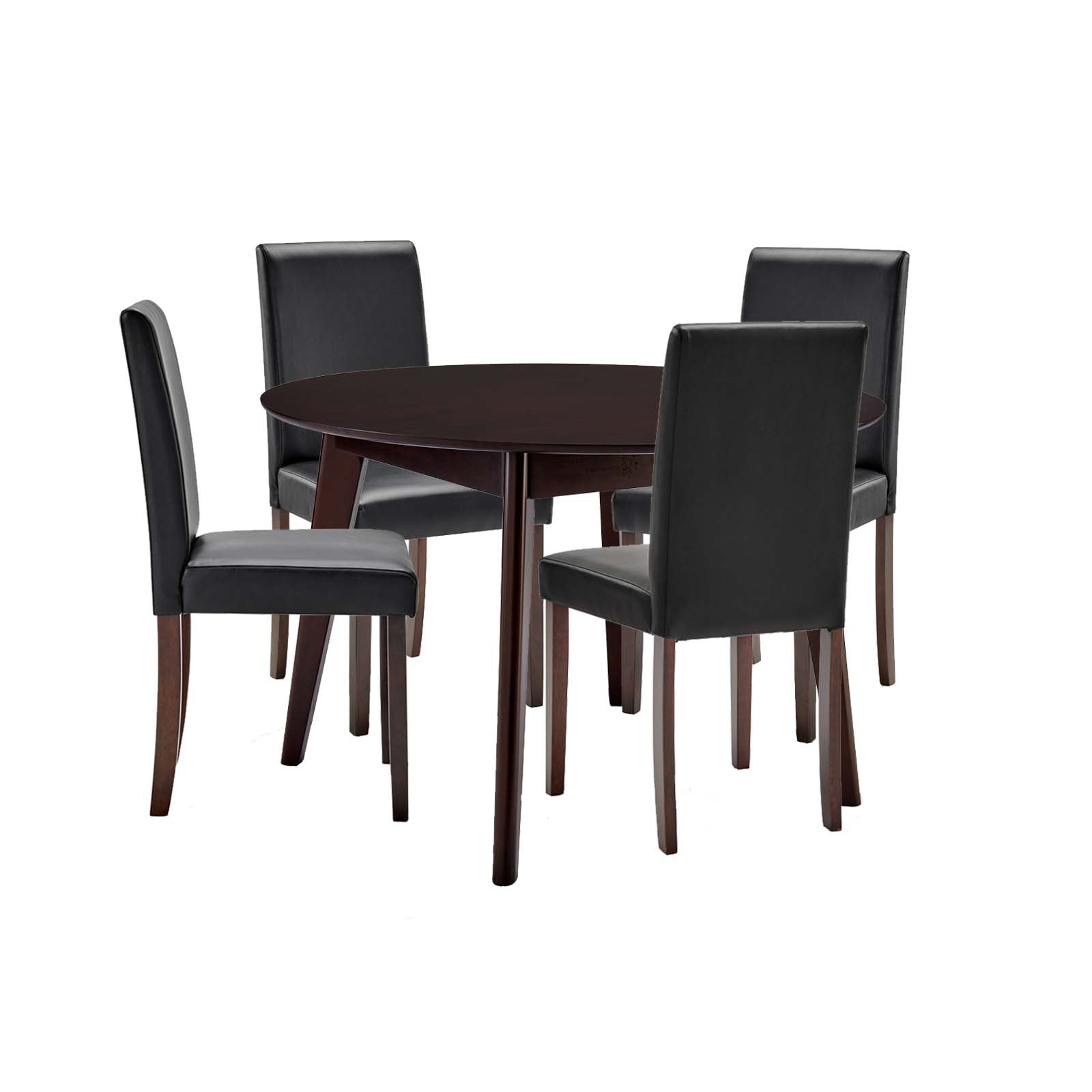 Prosper 5 Piece Faux Leather Dining Set By Modway | Dining Sets | Modishstore-2