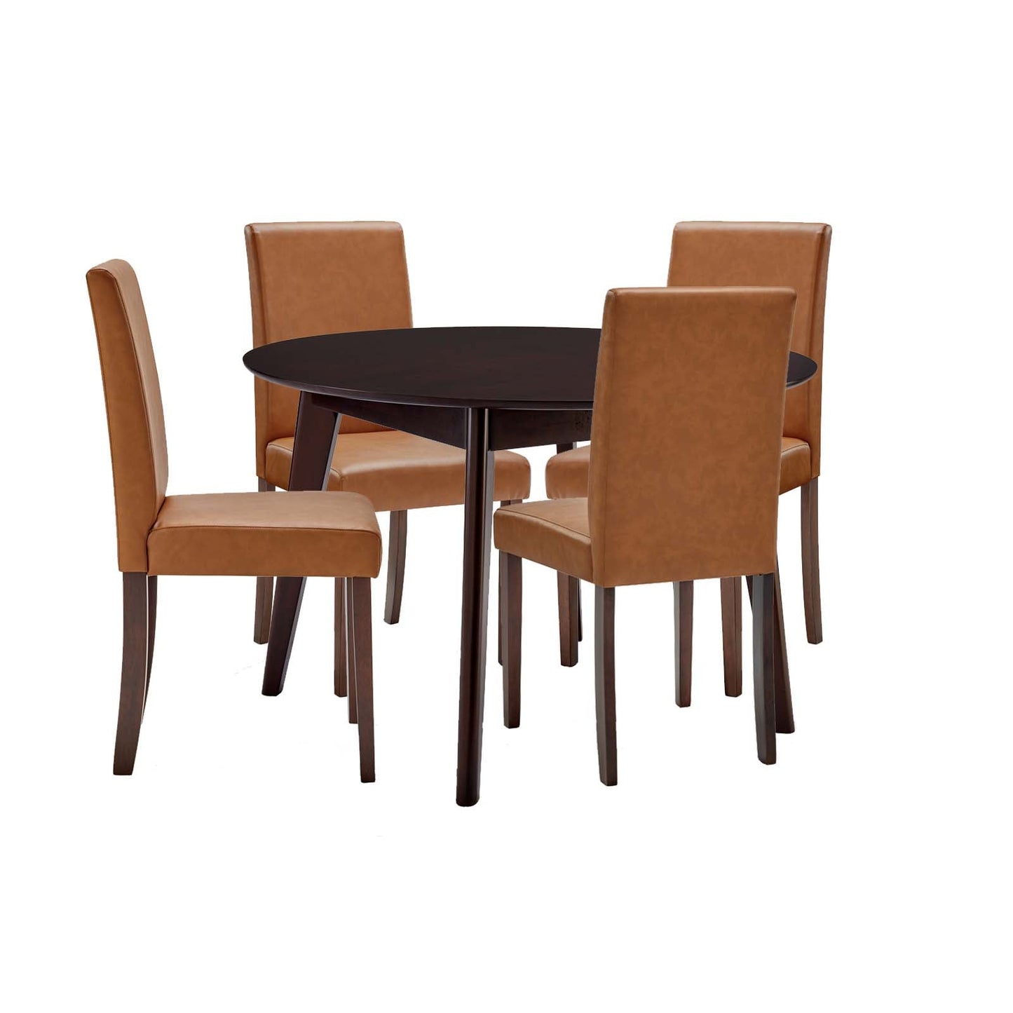 Prosper 5 Piece Faux Leather Dining Set By Modway | Dining Sets | Modishstore-12