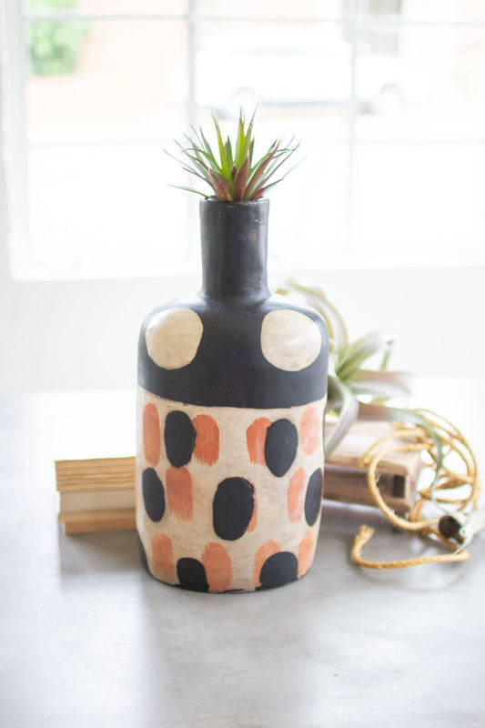 Kalalou Clay Lenca Cheetah Vessel (Set of 2) 2