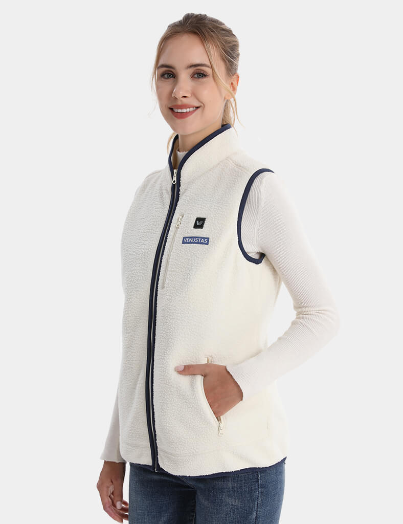 Women's Colorblock Heated Recycled Sherpa Vest 7.4V