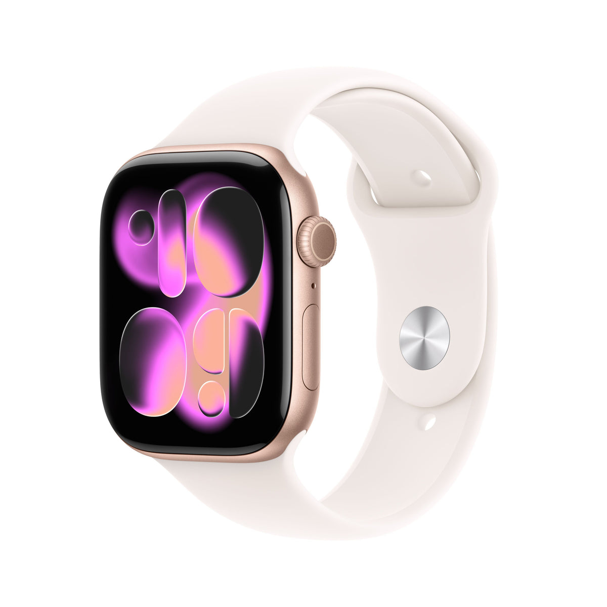 Apple Watch Series 11 GPS + Cellular 46mm Rose Gold Aluminium Case with Light Blush Sport Band - S/M