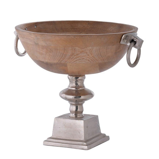 A&B Home Aluminium & Mango Wood Bowl