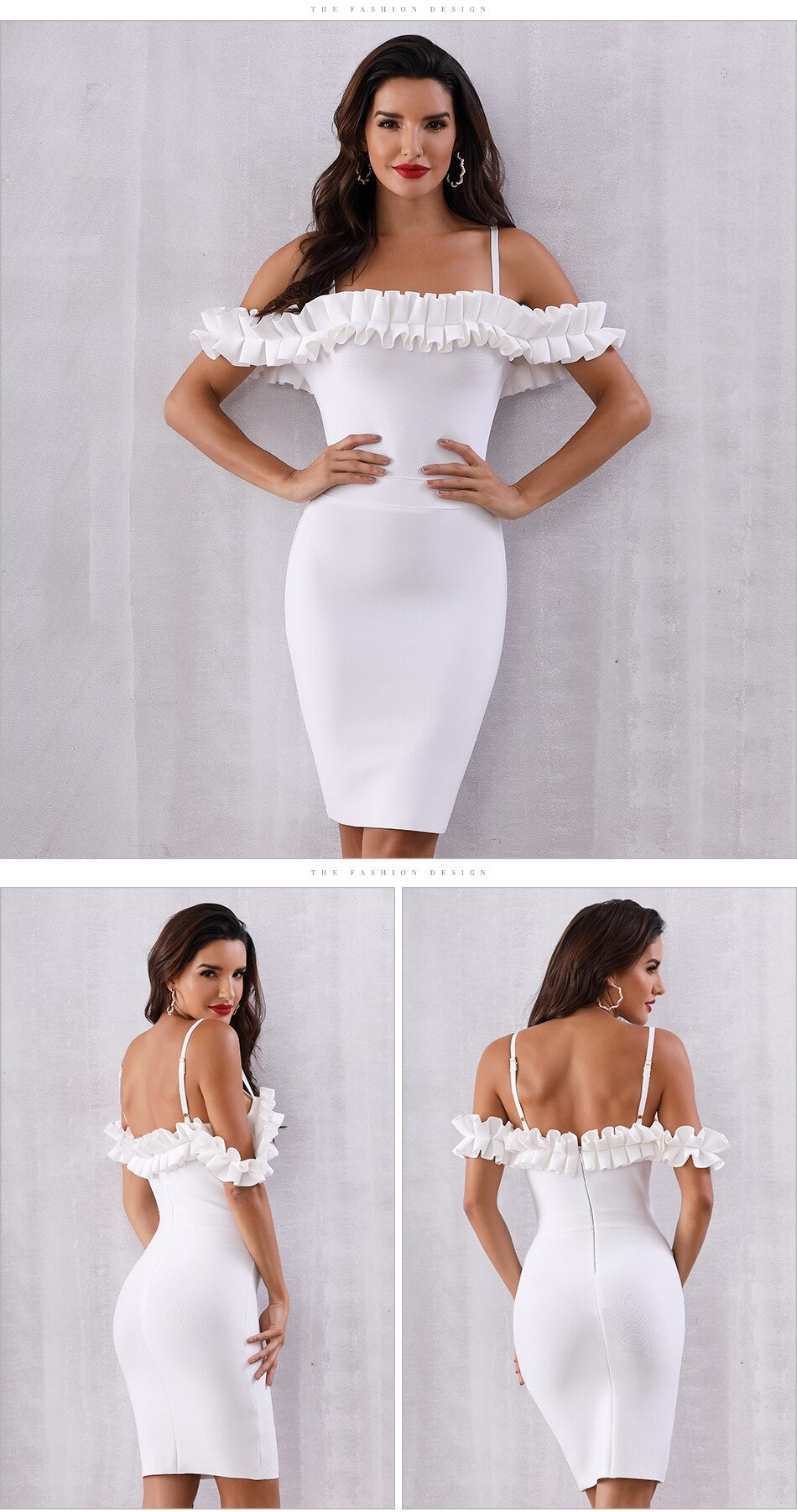 ADYCE Vestidos Verano Sexy Slash Neck Off Shoulder Ruffles Bandage Evening Party Dress - H50701