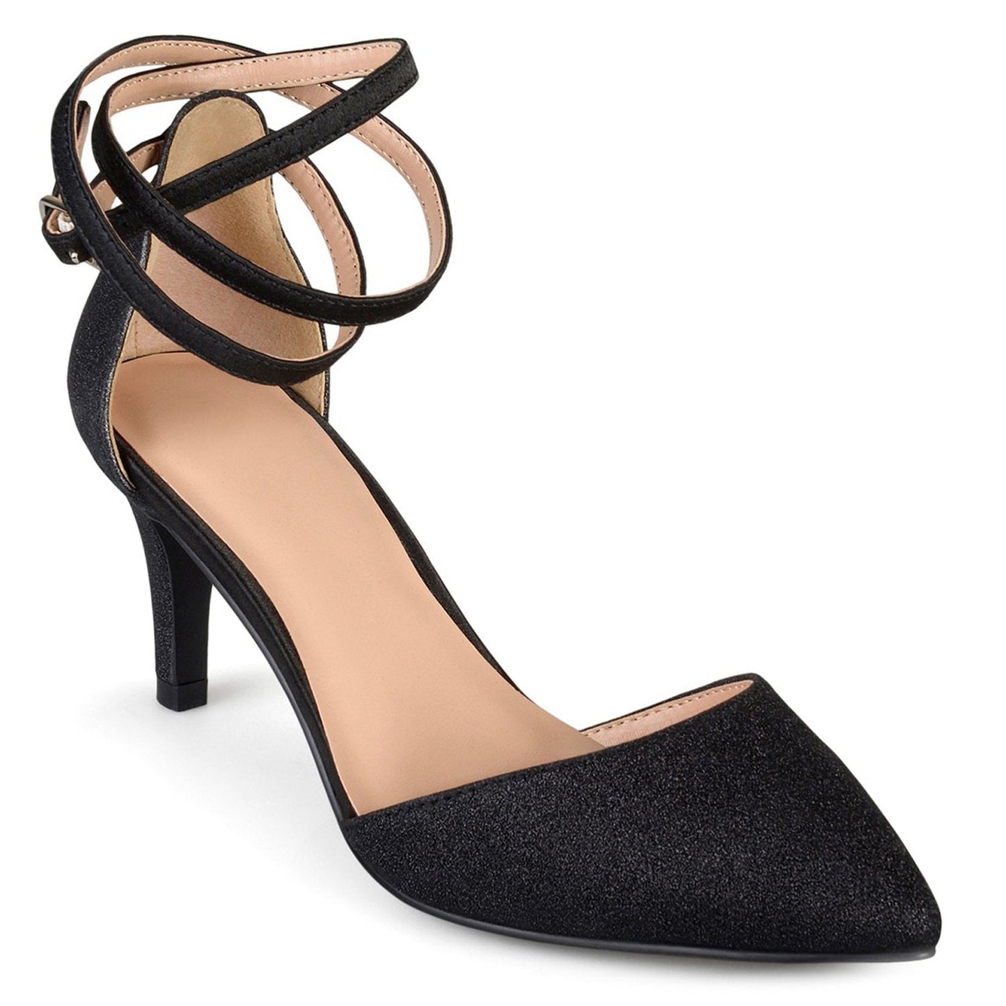 JOURNEE Collection Luela Glitter Ankle Strap Pump with  all size