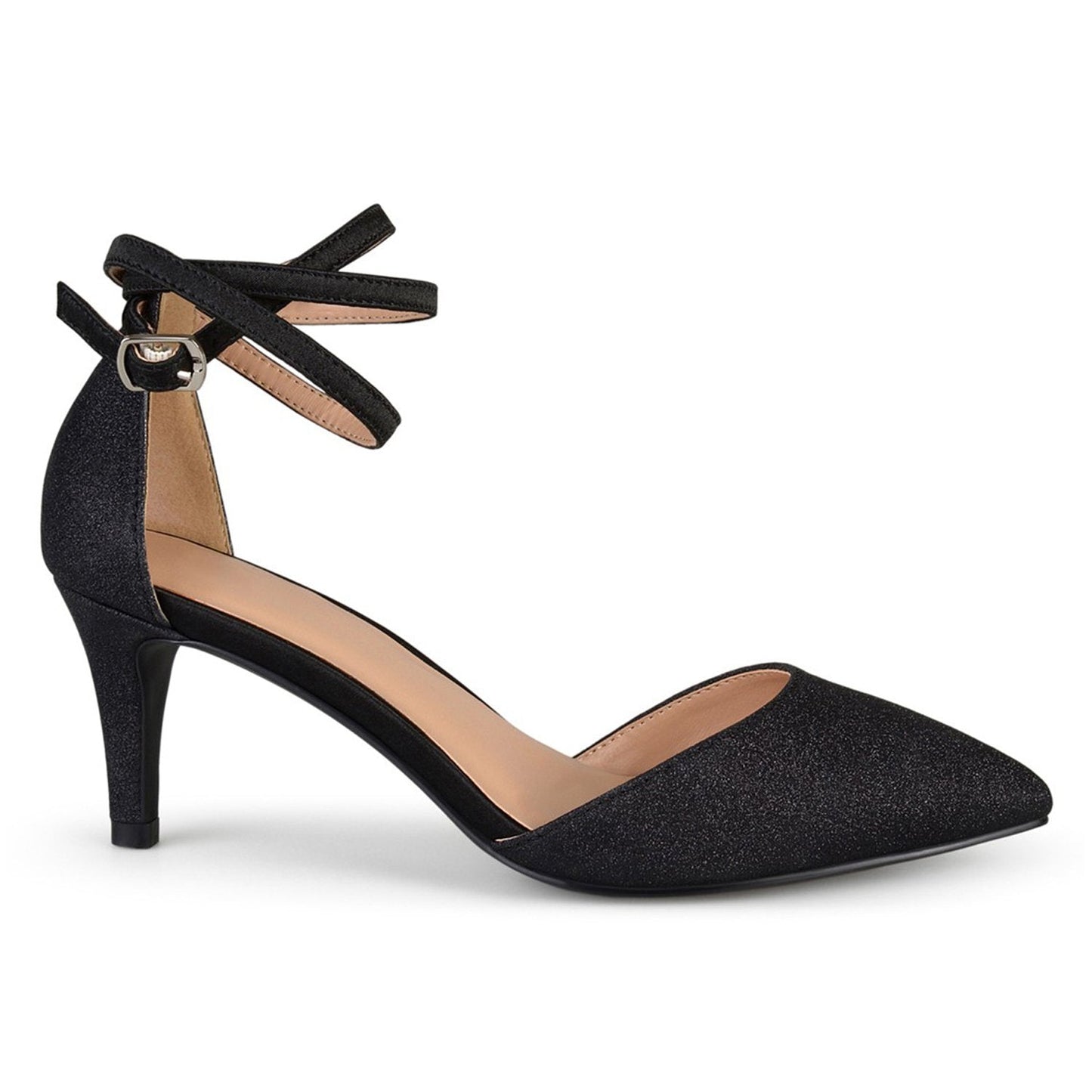 JOURNEE Collection Luela Glitter Ankle Strap Pump with  all size