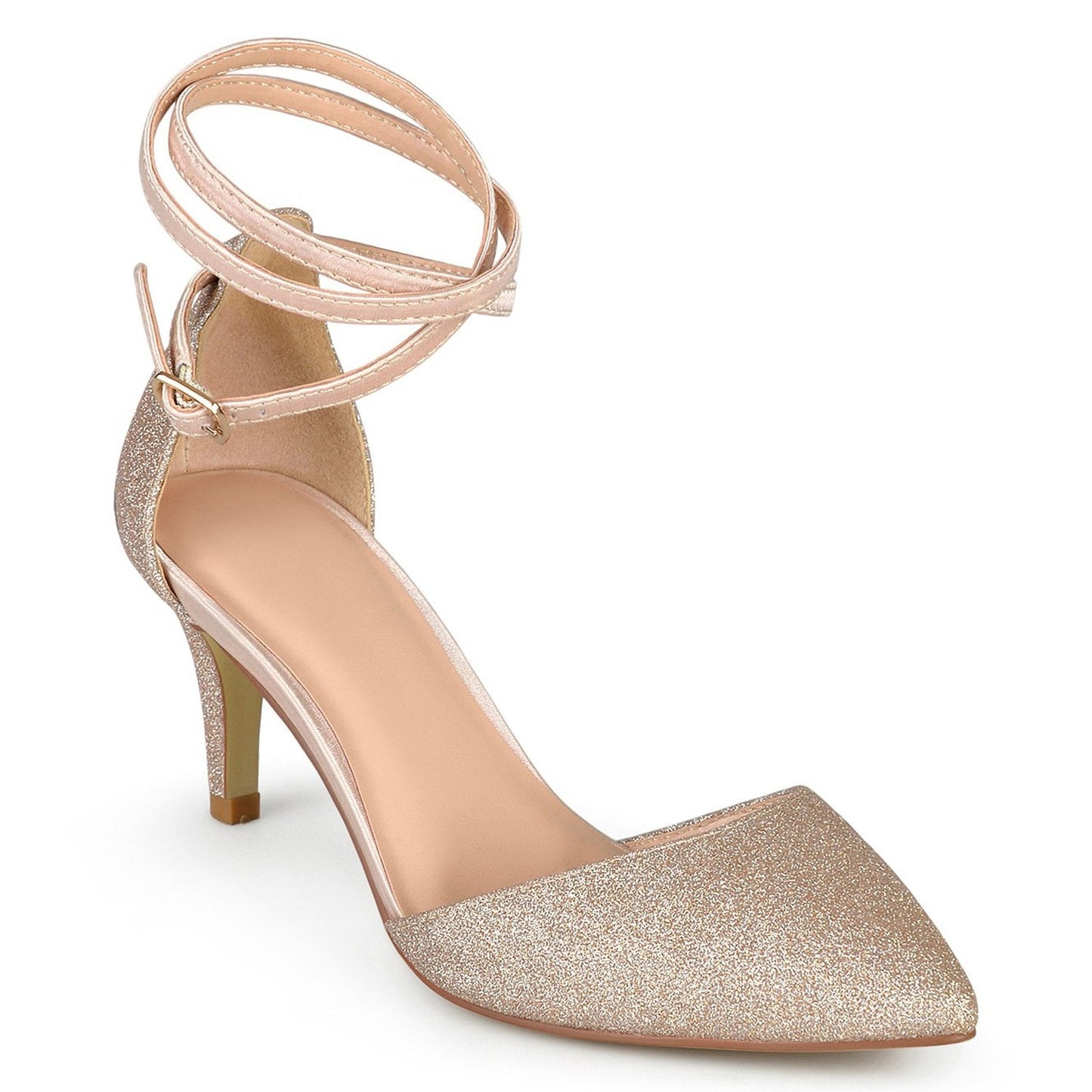 JOURNEE Collection Luela Glitter Ankle Strap Pump with  all size
