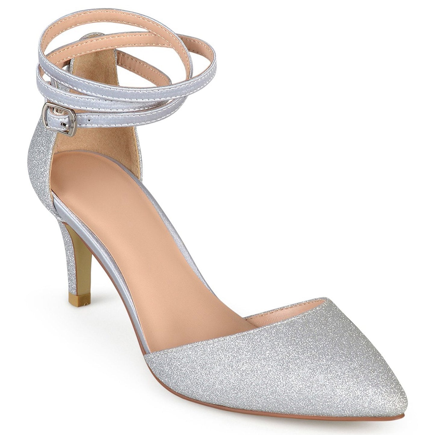 JOURNEE Collection Luela Glitter Ankle Strap Pump with  all size
