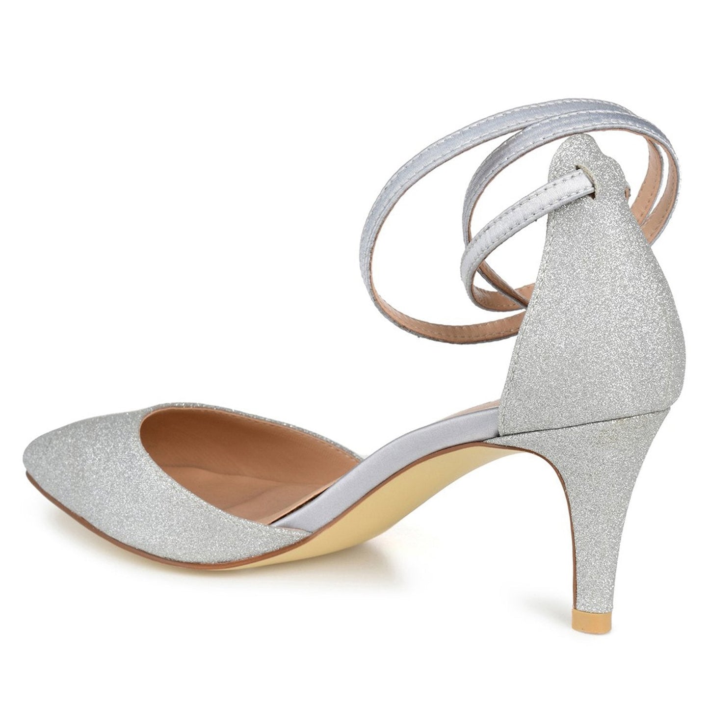 JOURNEE Collection Luela Glitter Ankle Strap Pump with  all size