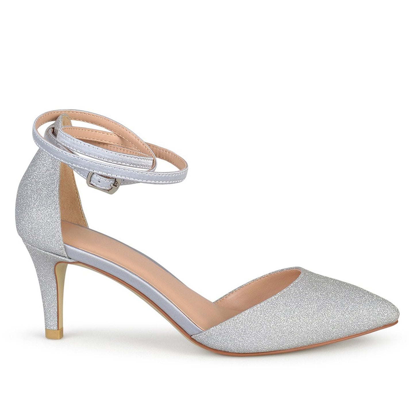 JOURNEE Collection Luela Glitter Ankle Strap Pump with  all size